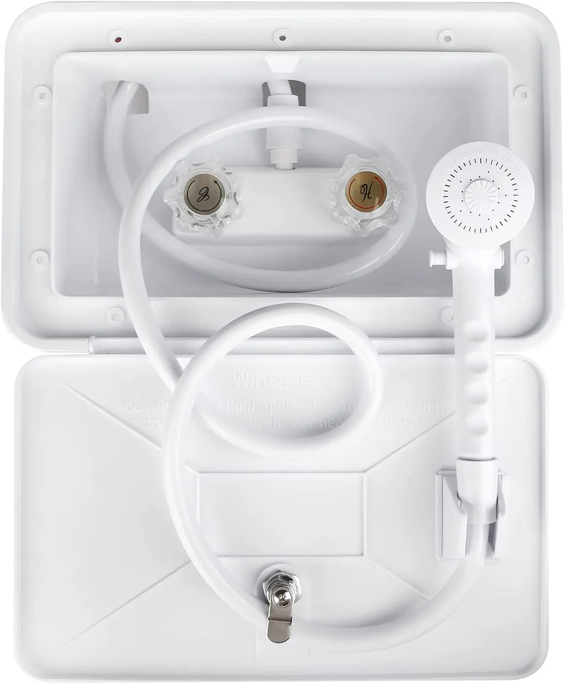 

RV Exterior Shower Box Kit with Lock for Outside, Outdoor Non-Metallic RV Accessories for RVs, Fifth Wheels, Motorhomes