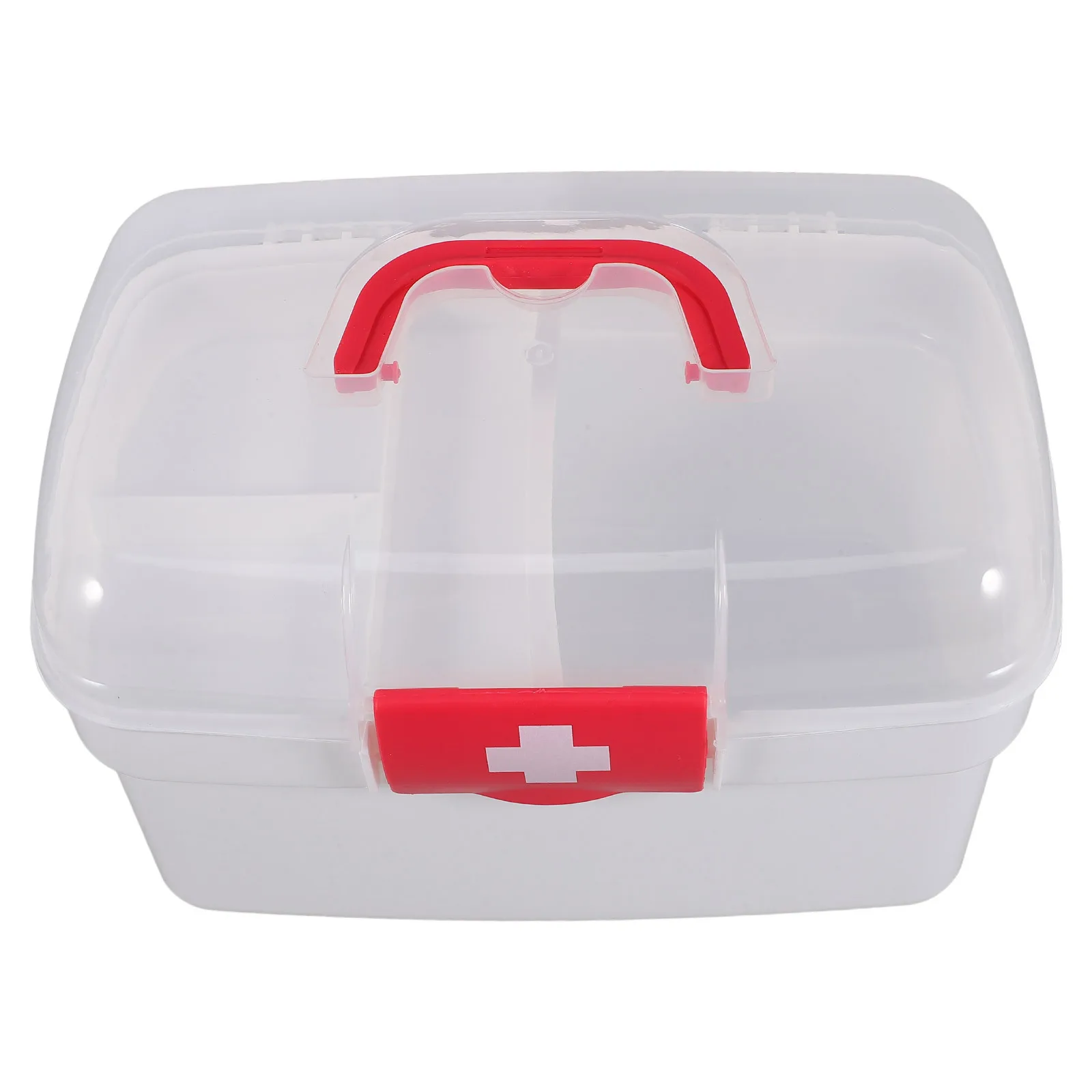 صندوق أدوات الإسعافات الأولية، خزانة أدوية محمولة، منظم بلاستيكي ذو سعة كبيرة للمنزل والمكتب والمدرسة والصالة الرياضية والطبية في حالات الطوارئ