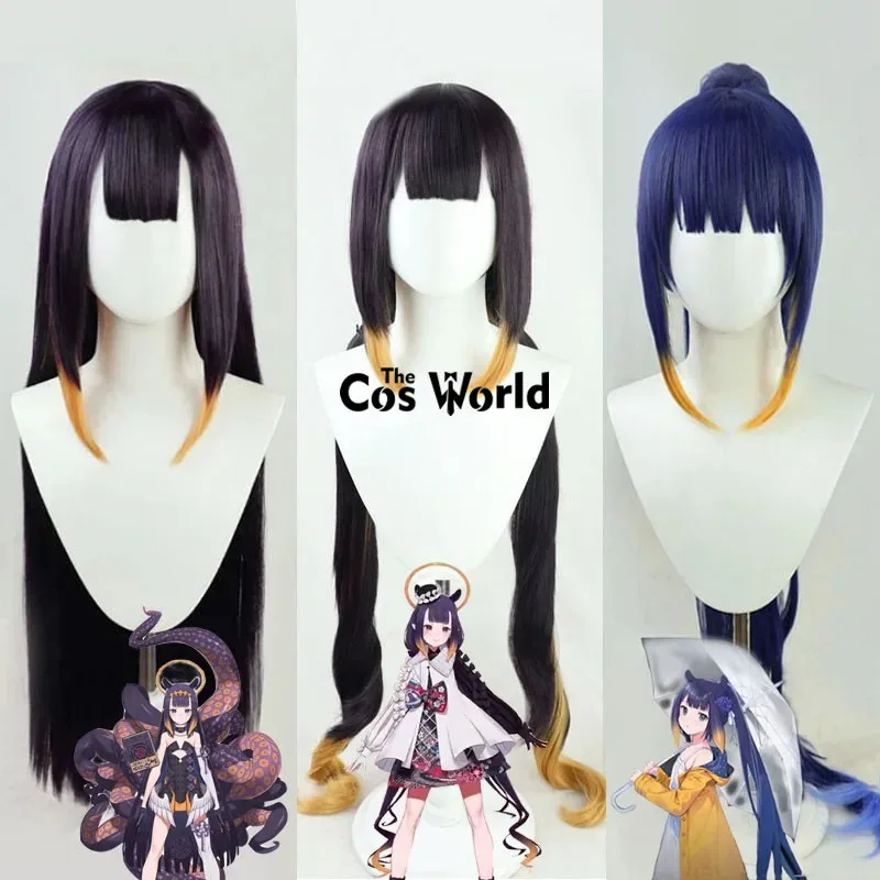 Virtual YouTuber VTuber Hololive inglés Ninomae Inanis pelucas largas de Anime Cosplay fibra de pelo sintético resistente al calor + gorro de peluca