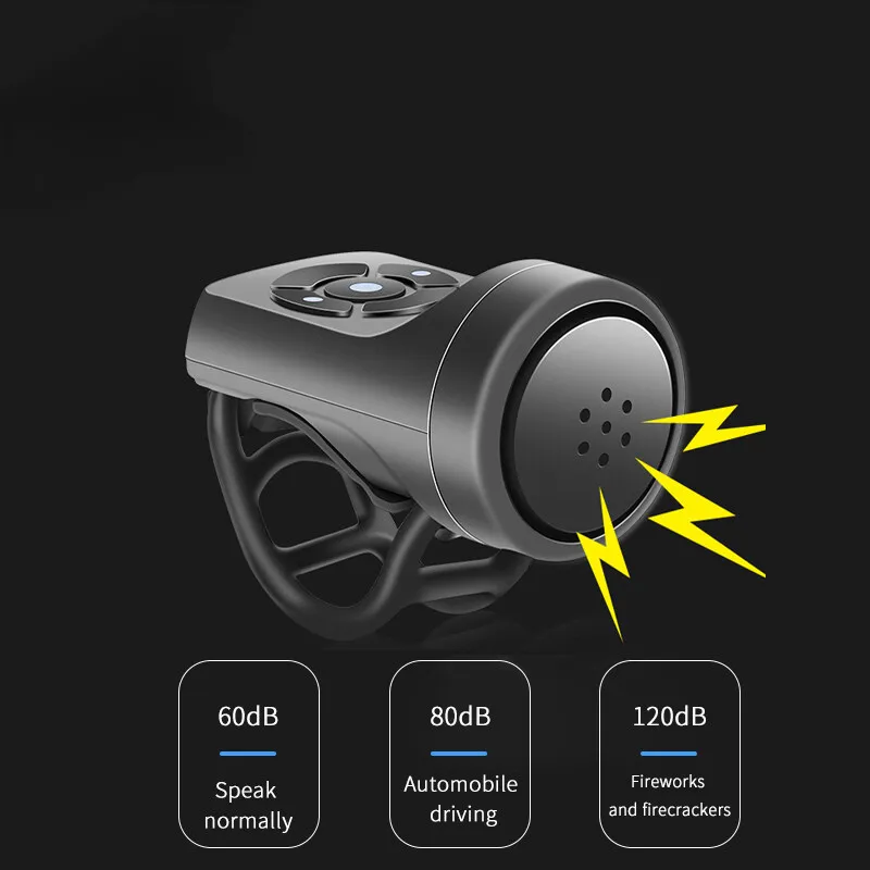 Bicycle Bell Rechargeable Bike Motorcycle Electric Anti-theft Alarm Horn Loud Alarm Ring Bell Road Cycling Accessories