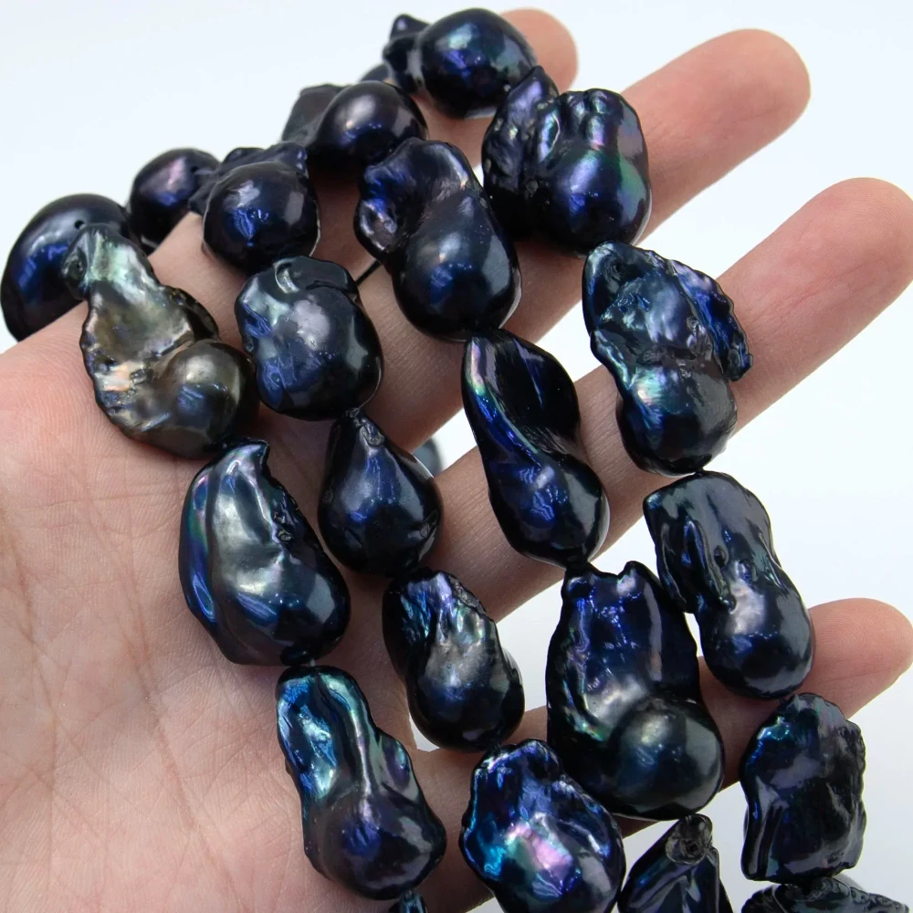 

13-25mm Baroque Black Natural Freshwater Pear Loose Beads Strand for Jewelry Making Bracelet Necklace Accessories Birthday Gift