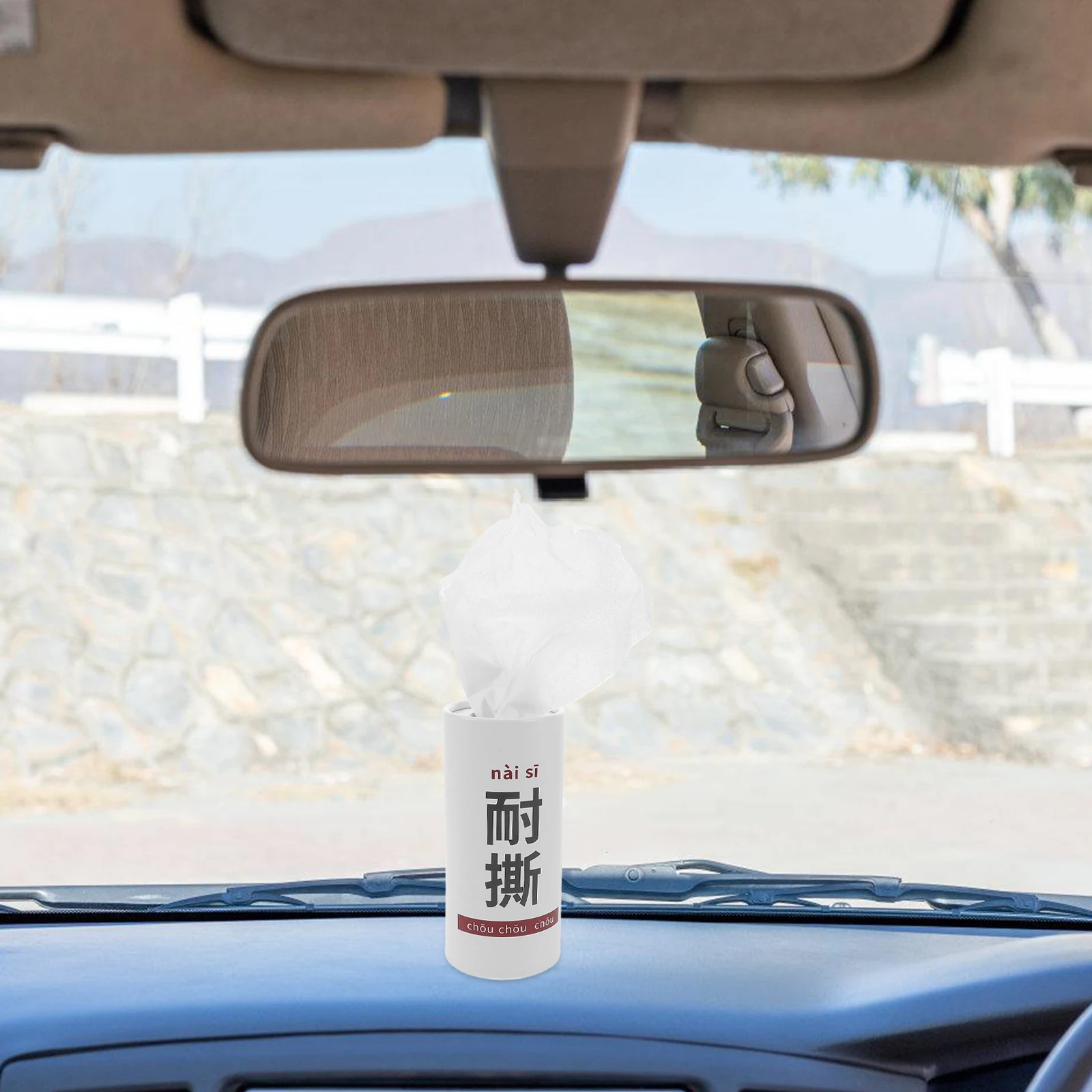 

Multifunctional Car Tissue Cylinder Refillable Round Tissue Holder Organizer Box Dispenser Car Accessories Large Capacity