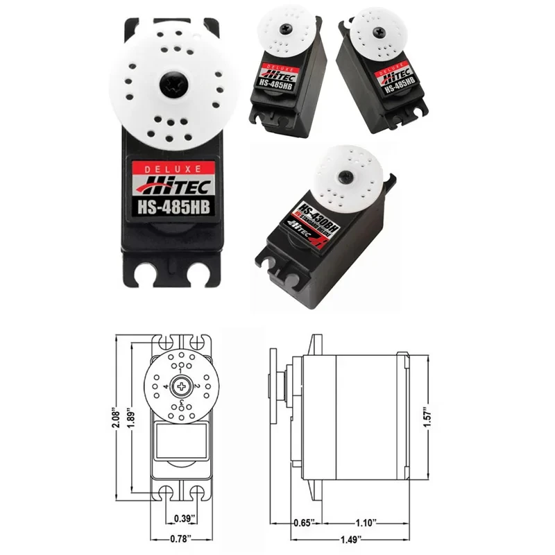 Original Hitec HS-485HB Analogue Servo Deluxe HD Ball Bearing Standard Servo 6.0KG/45g for RC Helicopter Aircraft Bajas