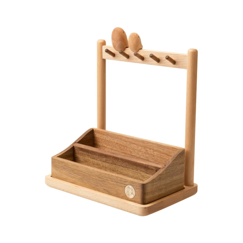 Key storage porch ornament foyer desktop rack solid wood entry door jewelry cosmetics lipstick storage box