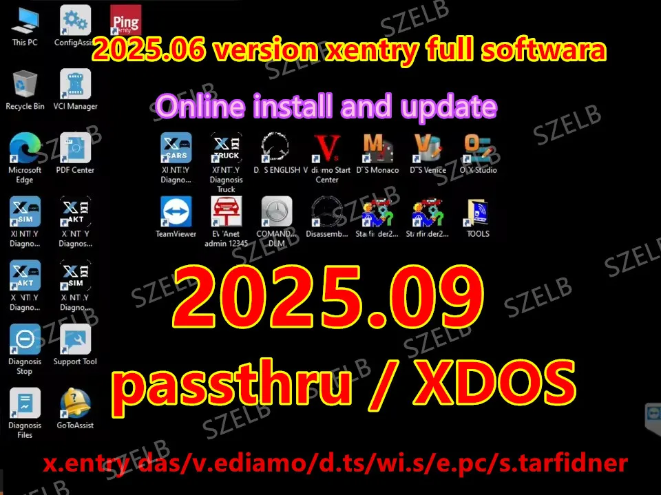 xentry 2025.09 passthru full software for Benz Diagnostic Software for Tactrix Openport 2.0 J2534 for MB Star C6 tool online ins