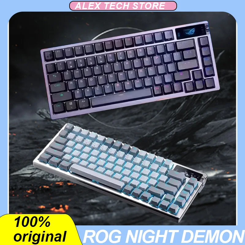 

ROG NIGHT DEMON Mechanical Keyboard Tri-mode Wireless 75 Keys Bluetooth Gaming Keyboards PBT OLED Screen Hot Swap Gasket PC Gift