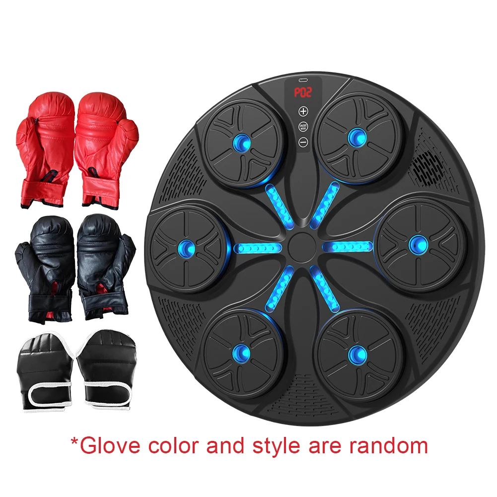 Smart Music Boxing Machine with RGB Rhythm Lights & Bluetooth-Wall-Mounted Punch Target,Adult/Kids Gloves Included for Home Gym