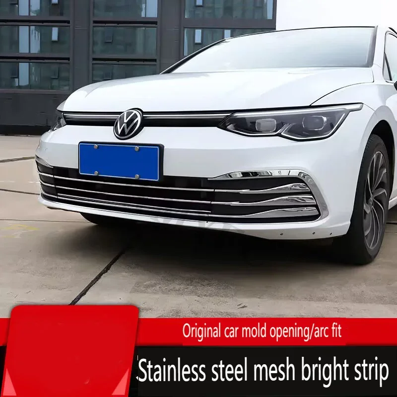 

Car Styling Front Bumper Grille Trim Moulding Grill Frame Strip Cover For Volkswagen VW Golf 8 2021 2022 2023 Accessories