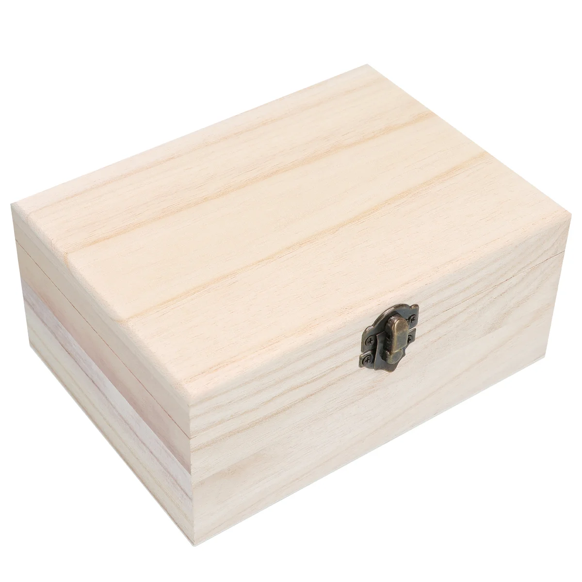 3 Pcs Unfinished Wooden Case Creative Multi-function Box DIY Graffiti Supplies Storage Lock Case for Home Shop