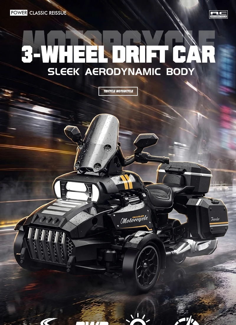 Retro RC drift motorcycle