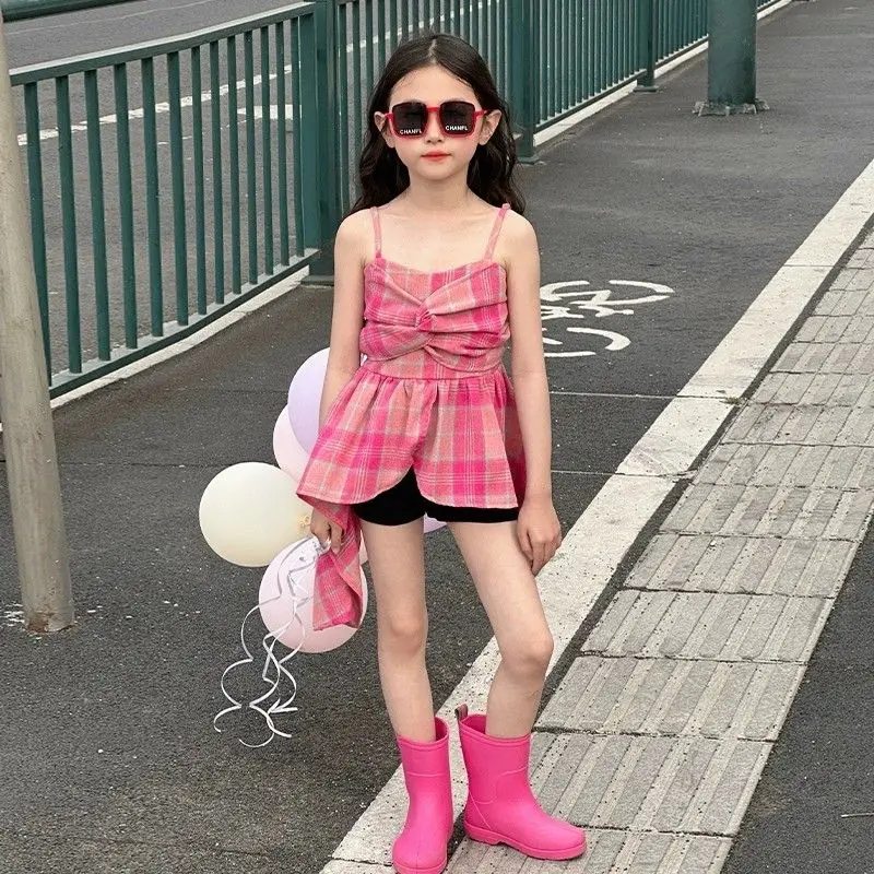 Children's Clothes Set Korean Clothing 2025 Summer 4 Years Old Girl Female Child Teens Top Shirts Suit Girls Kids 10 12 Teen New