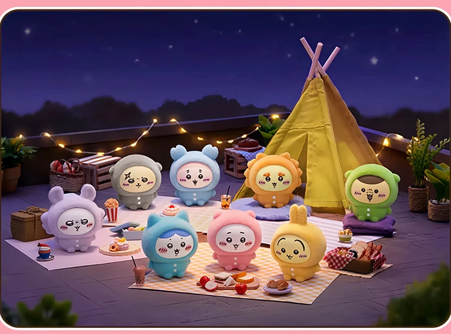 

Оригинальная пижама Miniso с героями мультфильмов Chiikawa, вечерние, слепая коробка, мультяшные куклы, украшения, фигурка, модель, игрушки, подарки для девочек и детей