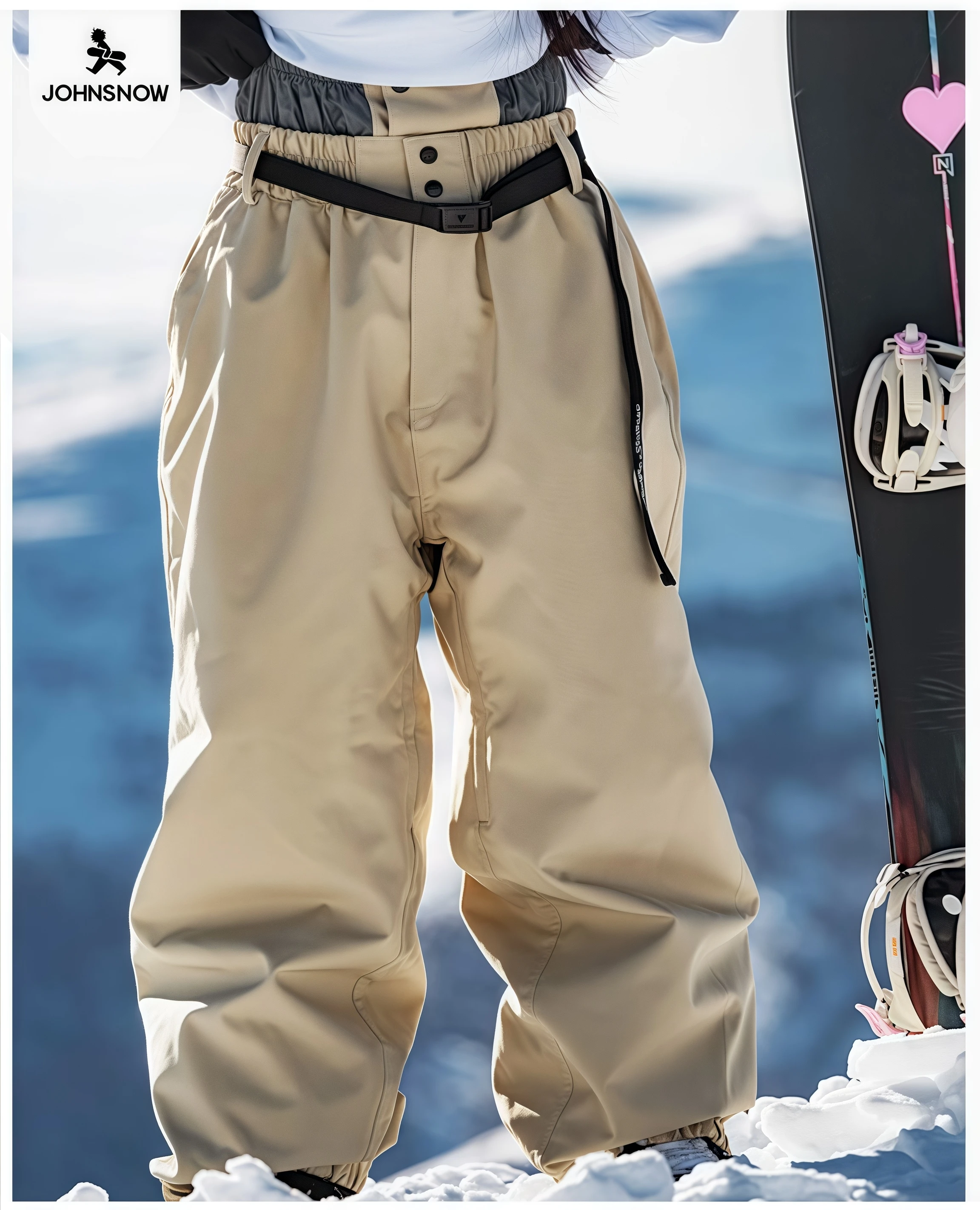 John Snow Winter Women And Men's Waterproof Ski Pants Outdoor High Quality Breathable Loose Snow Trousers Ski Snowboarding Pants - Image 5
