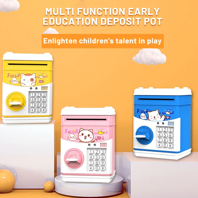 Electronic Piggy Bank Safe Box Boys Girl Password Money Boxes Children Digital Coins Cash Saving Safe Deposit ATM Machine Gifts