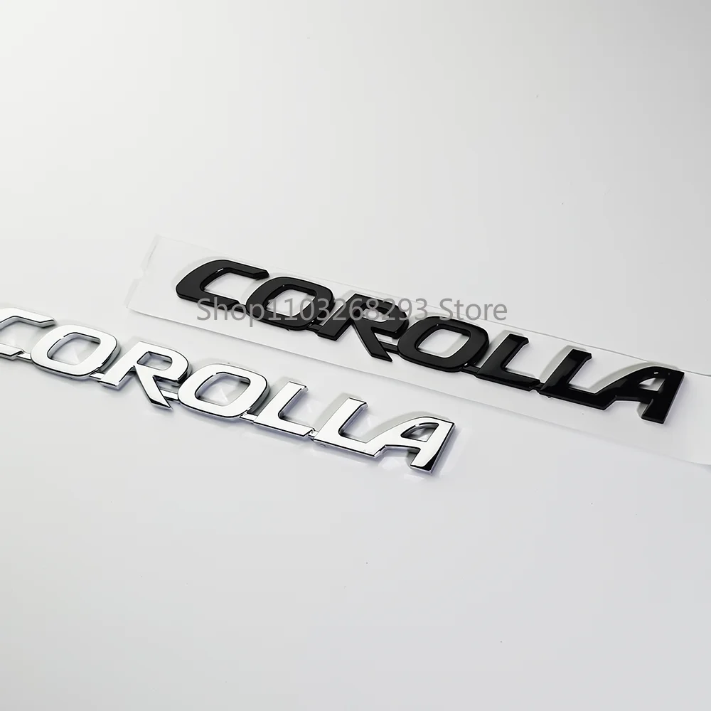 3D glossy black silver letters For Toyota Corolla Trunk Emblem Badge Stickers  car accessories modified car sticker