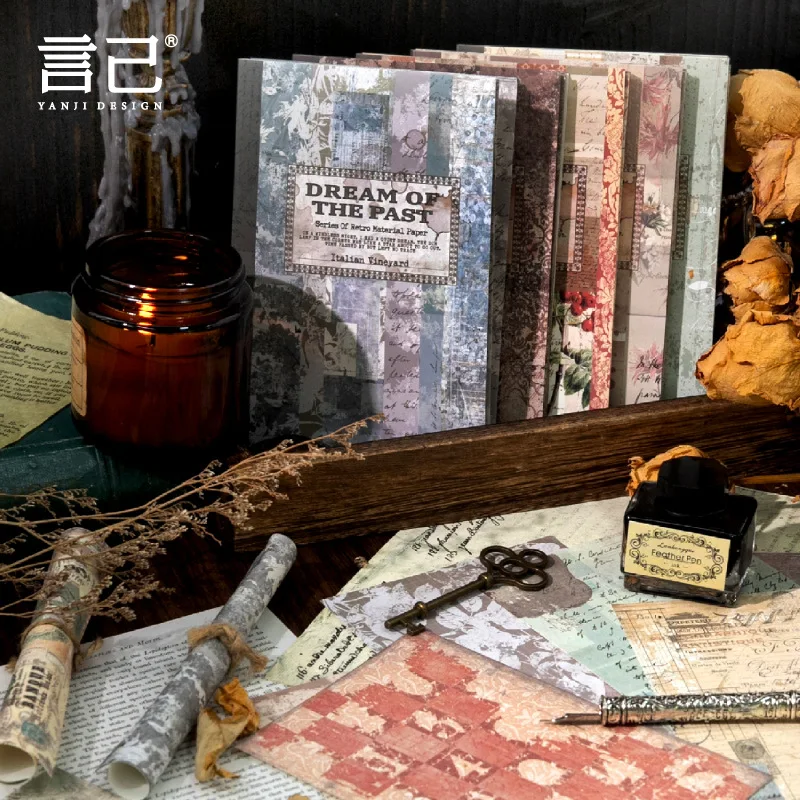 30 ورقة/مجموعة لوحات مذكرة المواد ورقة الحلم من مجلة الماضي سكرابوكينغ ورقة بطاقة خلفية ورق تزيين #1