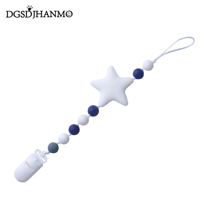 

newborn Anti-drop Chain Pacifier Clips Silicone Beads Infant Nipple Appease Soother Chain Clips Baby Dummy Holder Nipple Clip