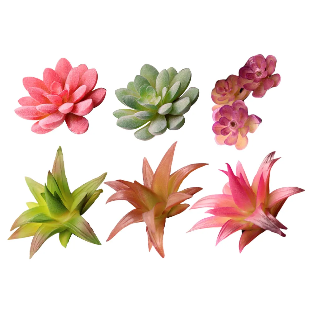 

6Pcs Fake Succulent Plant Simulated Plastic Ornaments Realistic Succulent Decoration for Home Office Garden Table