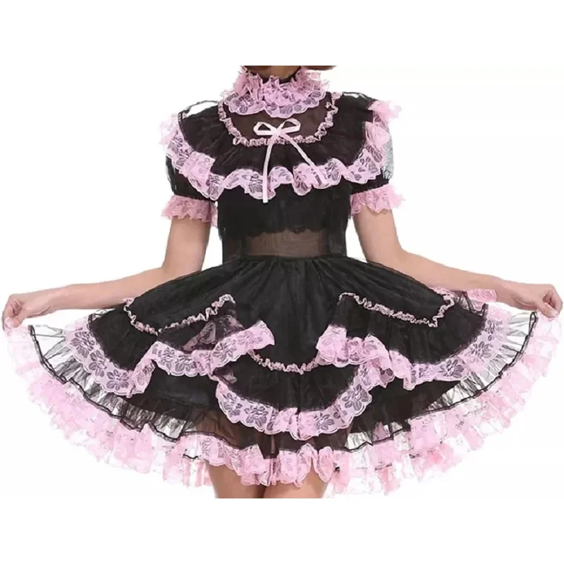 

Sissy maid satin organza cosplay costume Tailor-made