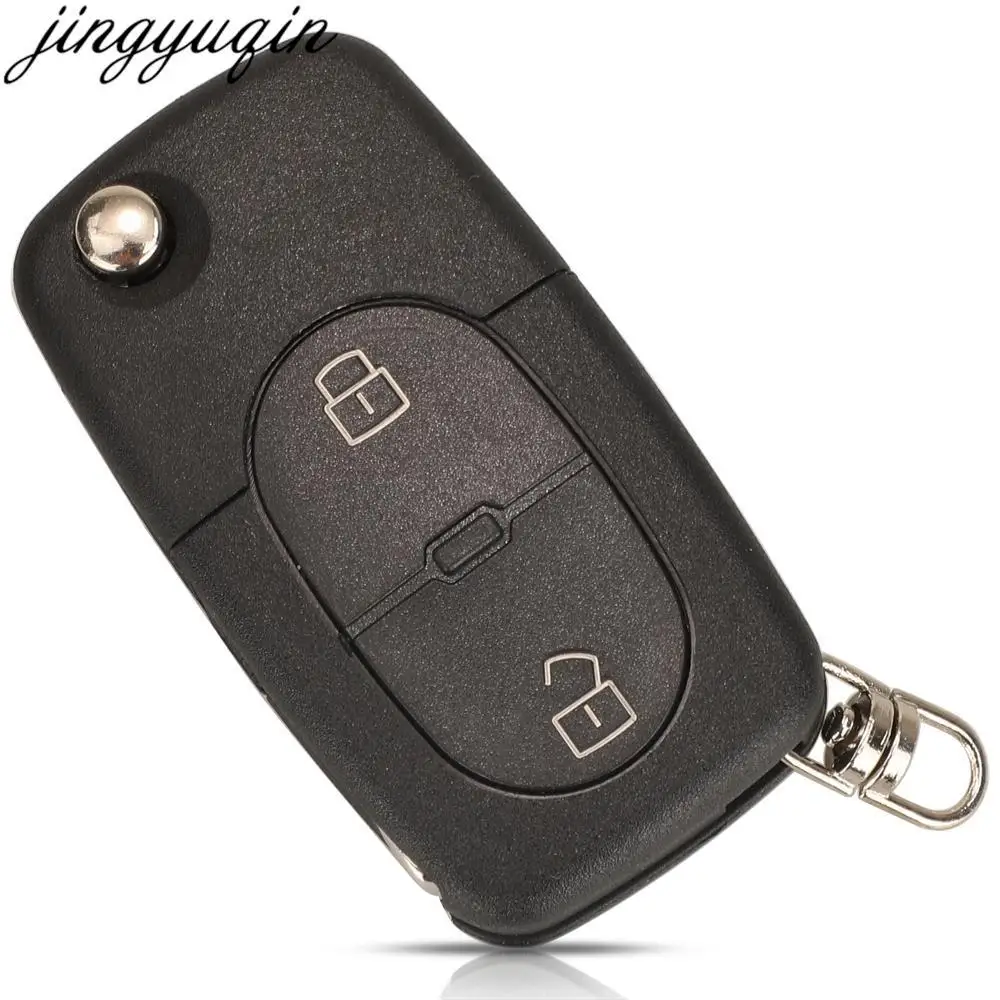 

Jingyuqin 5pcs 2 Buttons Flip Remote Car Key Case Shell For Volkswagen Vw Golf Jetta Passat Beetle MK4 1J0959753A