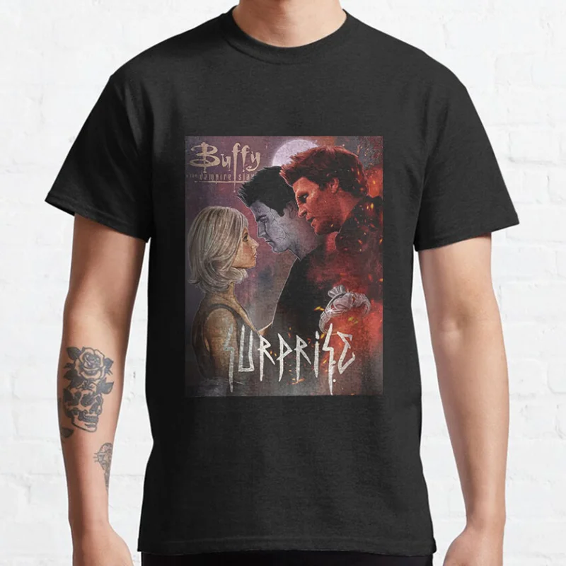 

0626# Buffy the vampire slayer Retro Horror movie Scary halloween Gift t shirt Scream film Graphic clothes All size tops S-6XL