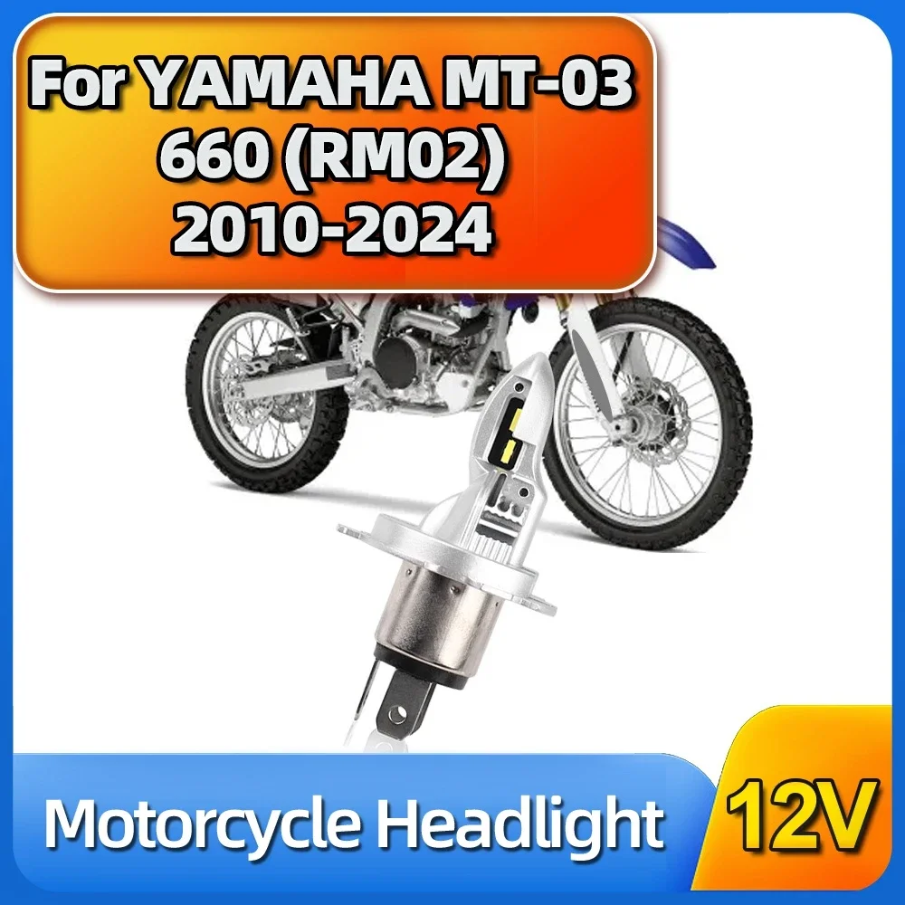 1PC H4 Led Headlight Moto 30000LM 50W Motorcycle For Yamaha MT-03 660 (RM02) 2010 2011 2012 2013 2014 2015 2016 2017 2018-2024