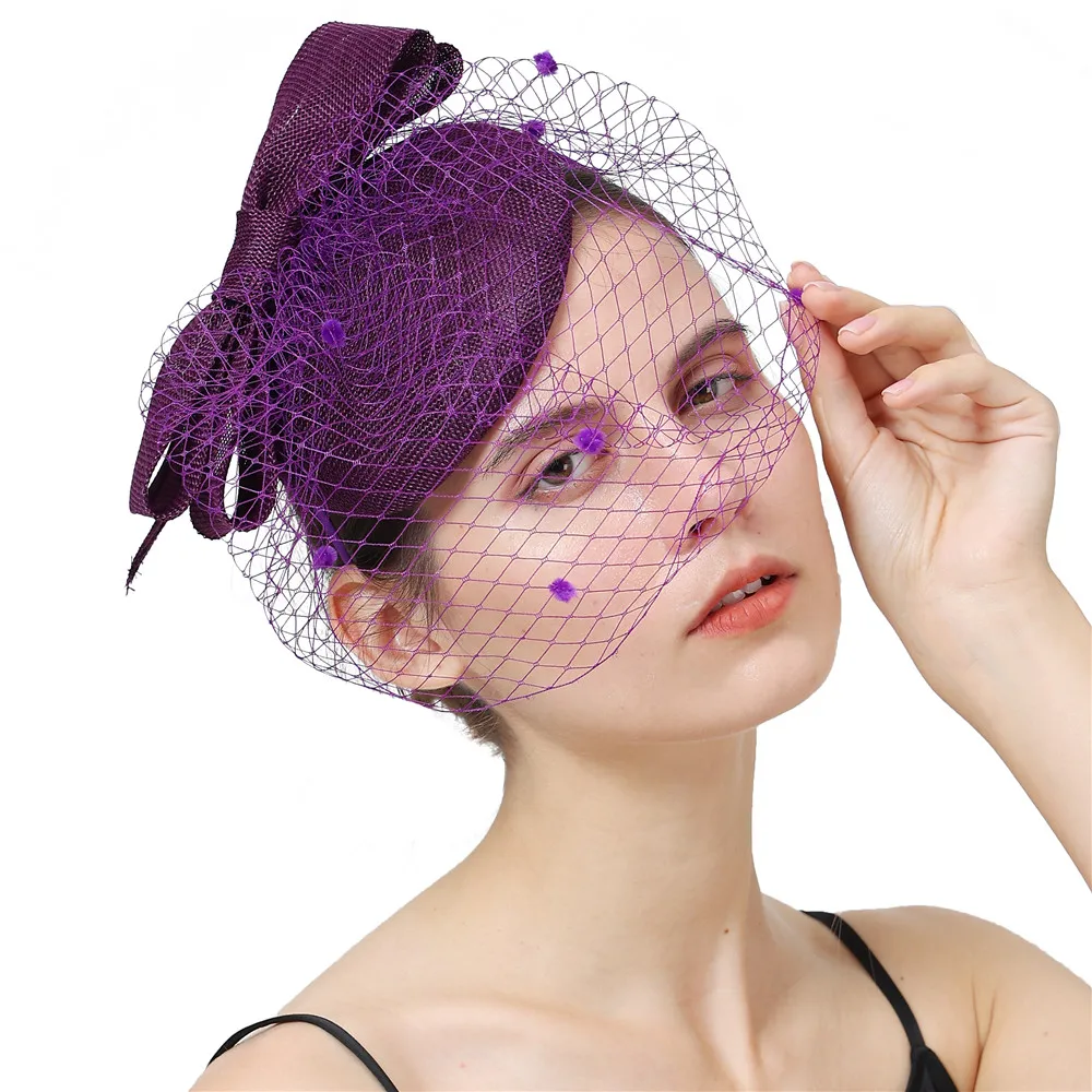 Grün Fascinator Hut Derby Veranstaltung Hochzeit Schleier Sinamay Mode Headwear Partei Kirche Kopfschmuck Mode Feder Haar Zubehör – Detail 5