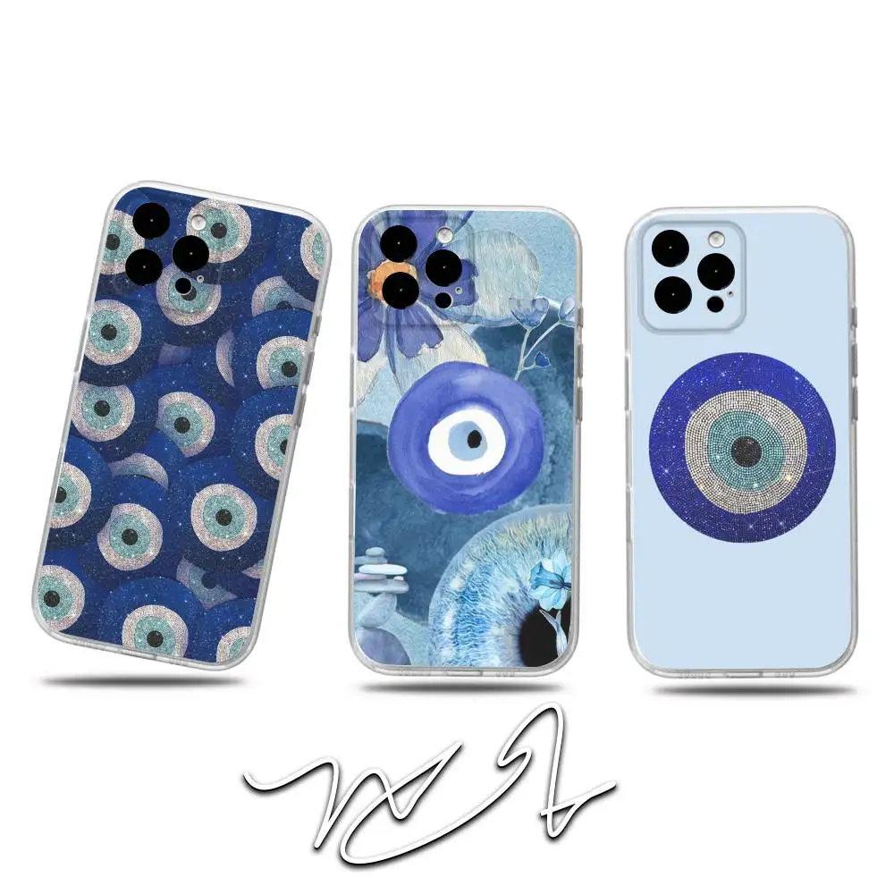 

TurkishS Lucky BlueS Evil Eye Phone Case For iPhone 17,16,15,14,13,12,11 Pro,Max,Plus,X,XS,XR,SE4,E Mini Transparent Soft Cover