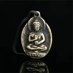 Tibetan Buddha Amulet Pendants Medicine Pocket FO Old Brass Golden Waist TBP377