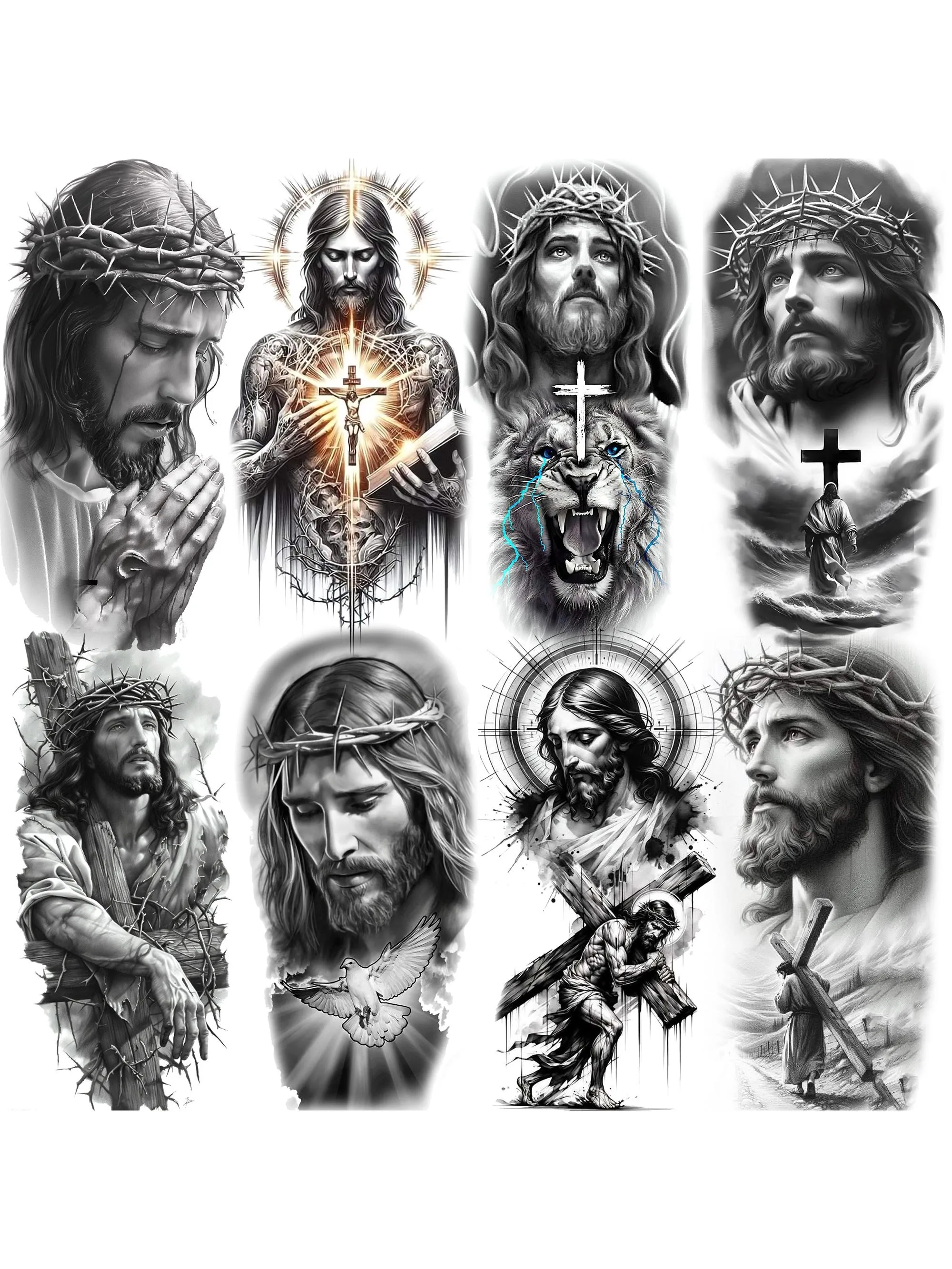 1 feuille bon vendredi jésus prier tatouages temporaires foi chrétienne tatouages faux tatouages réalistes bras poitrine jambe autocollants