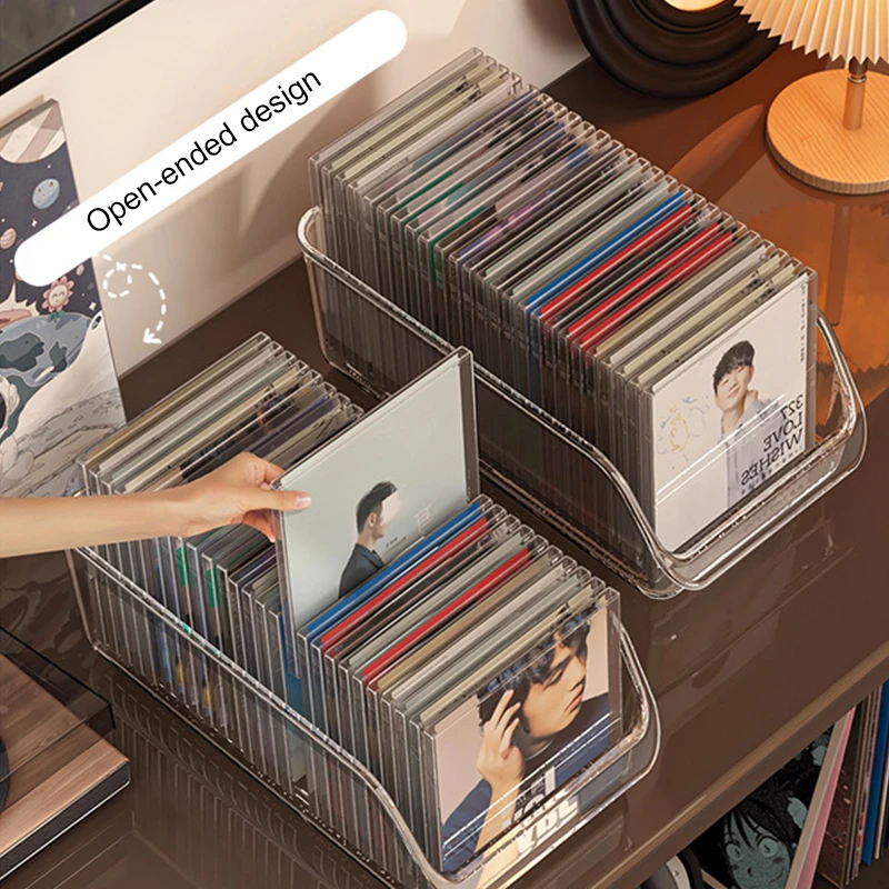 CD-Disc-Ständer Desktop-Disc-Halter Schwarzes Vinyl-Plattenregal Magnetband-Aufbewahrungsregal Sammlungs-Aufbewahrungsbox
