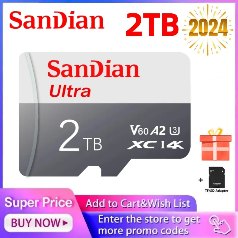 2TB Memory Card 1TB High Speed Full HD Video Card 512GB MINI SD Card 256GB 128GB 64GB Newest Micro Card For Phone/Tablet/PC