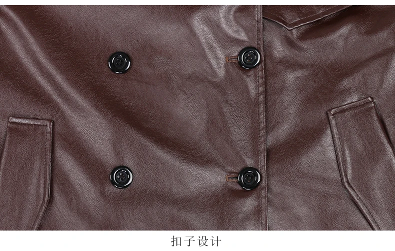 Lautaro Spring Autumn Long Black Soft Pu Leather Trench Coat for Women Belt Double Breasted Cool Handsome European Fashion 2022