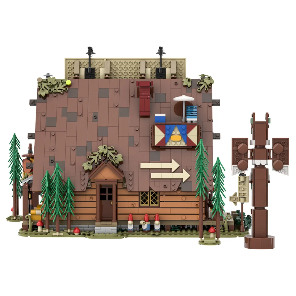 MOC The Mystery Shack Building Set Adventure Animation Mystery Lodge Cabin Model Bricks Adult Toy Gift