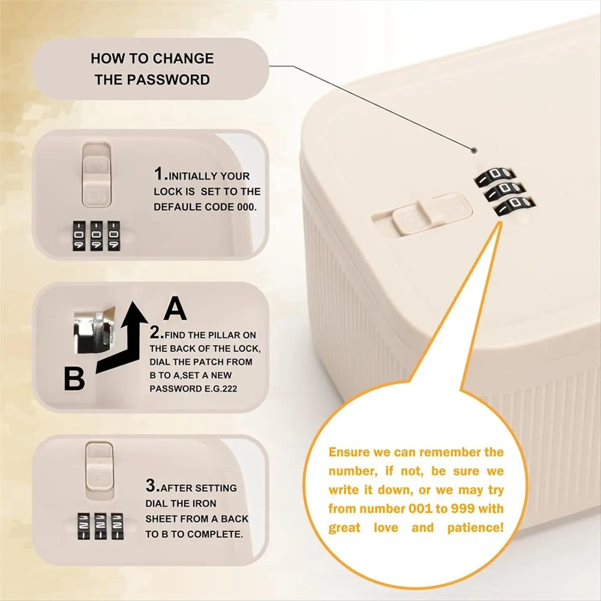 A013 Lockable Storage Box, Locking Medicine Box, Cell Phone Locked Jail, Containers Bin for Personal Refrigerator Home Beige