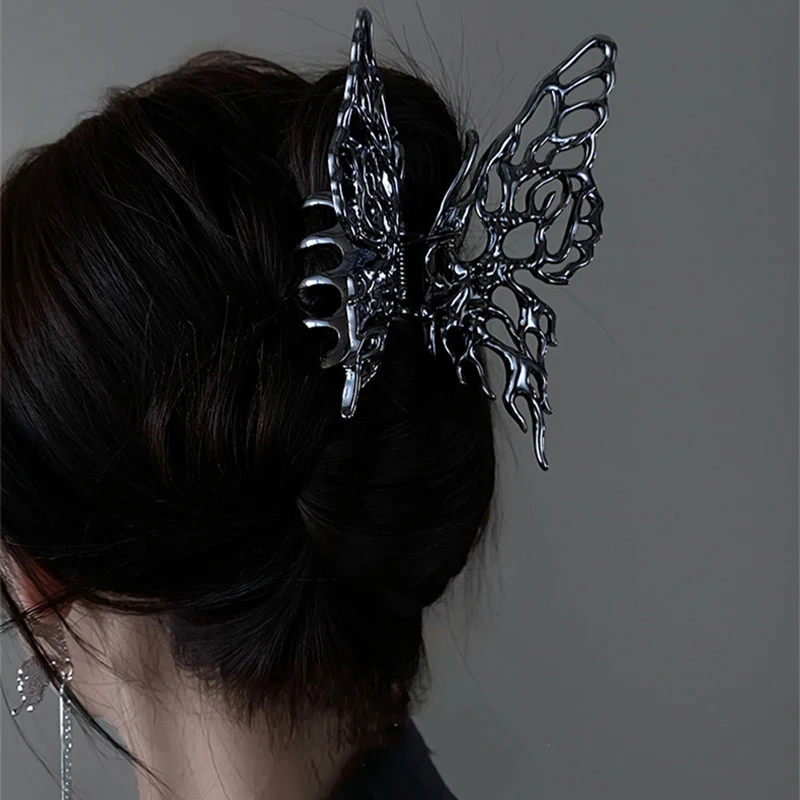 Butterfly Hairpin Metal Shark Clip For Women New Hair Accessories Versatile Crab Hair Clip Realistic Hair Clips For Hair