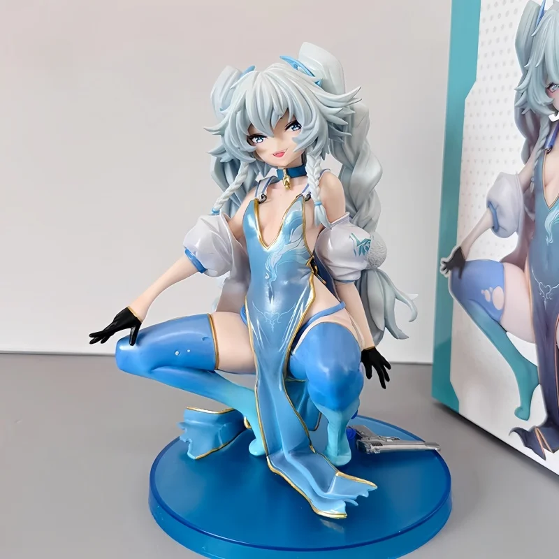 

Anime Girl Frontline Cuique Mei Figurine - Squatting Posture Double Ponytail Beautiful Model Chassis Ornament Collectible Gift