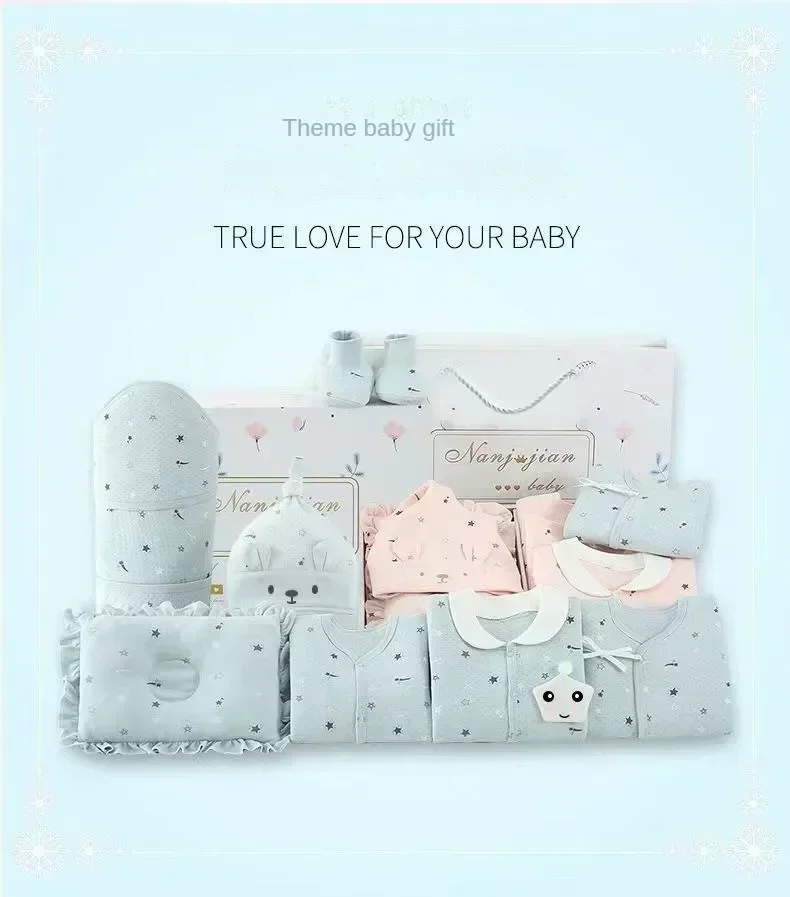 0-3-6 Months Newborn Baby Hospital Set New Born Boys and Girls Close Fitting Multi Piece Luxury Set Pink or Blue Baby Clothes