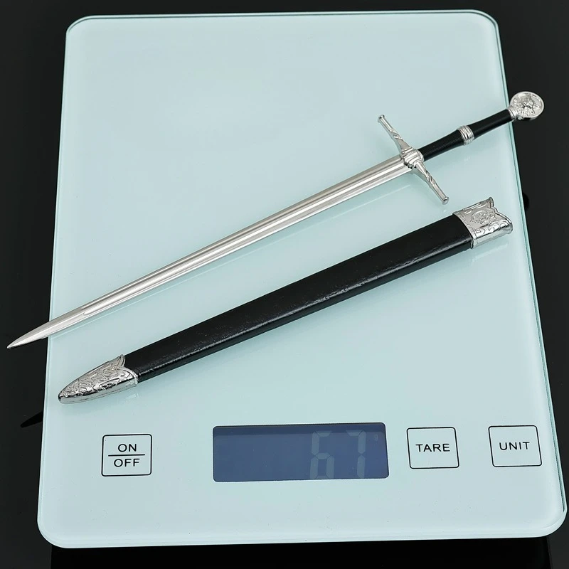 Model broni z gry 22 cm / 8,66 cala Geralt Białego Wilka Miecz Metalowa Pochwa Rękodzieło Zabawka Ozdoby Kolekcja Dekoracje na Biurko