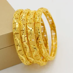 Middle East 1pcs Copper gold-Plated Bangles Dubai Fashion Jewelry For Summer Women Party Gift