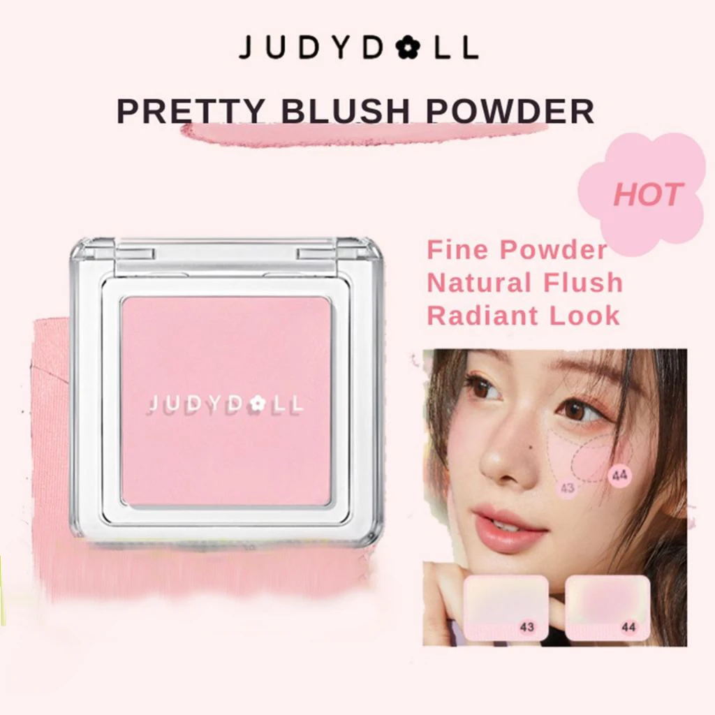 Judydoll Jednokolorowa Matowa Paleta do Policzków Podkreślająca Rozświetlenie Delikatny Połysk Codzienna Atmosfera Cień do Powiek Róż do Makijażu Twarzy