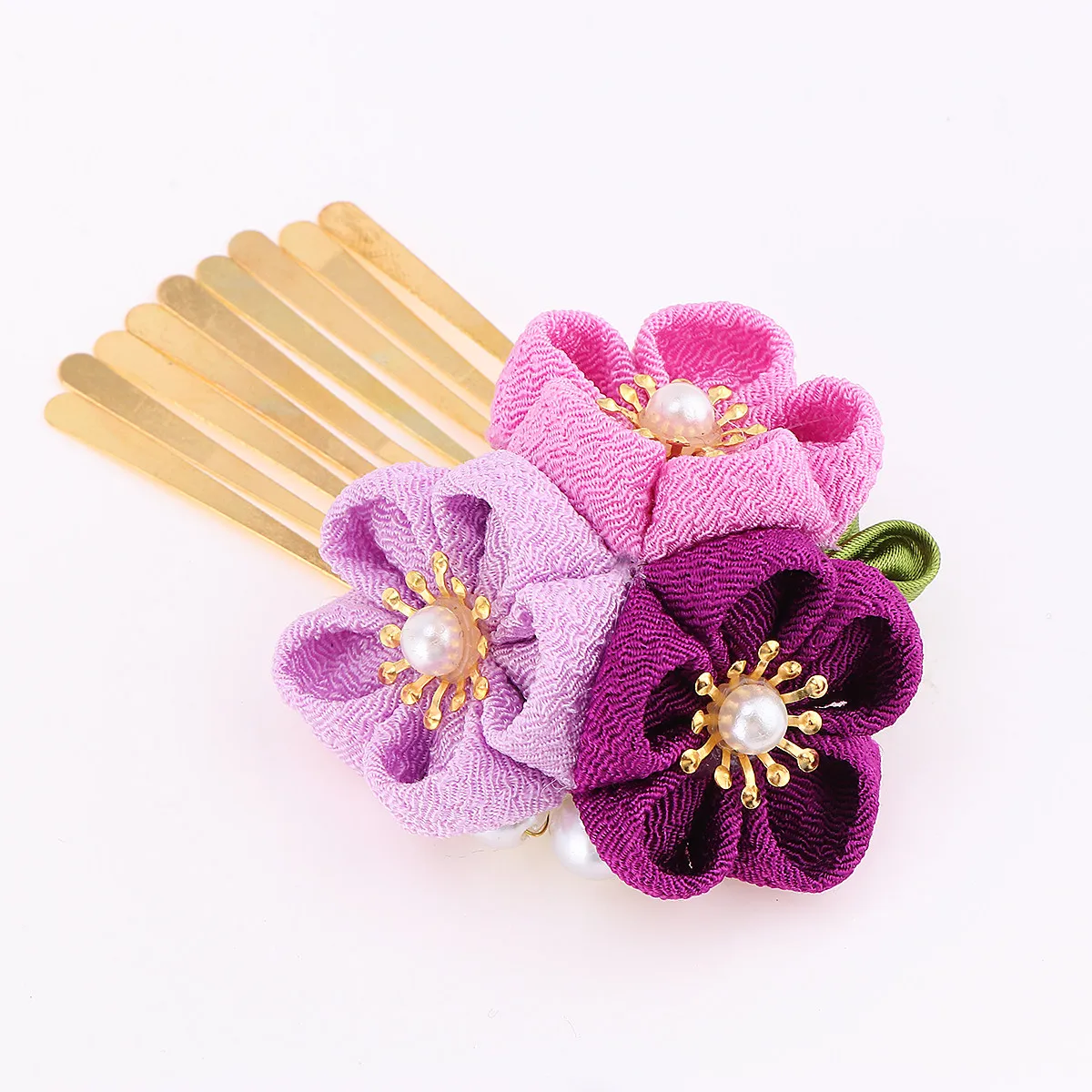 Hair Clips Japanese Flower Hairpins Elegant Tassel Design Soft Cloth Petals for Hanfu Kimono Cosplay Performance Tourism