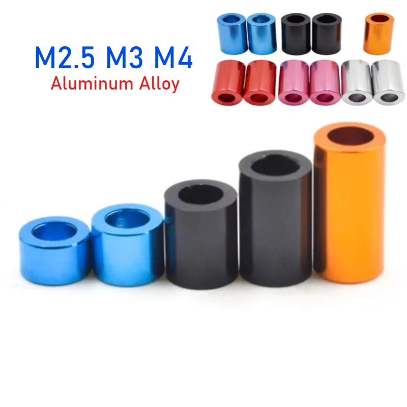 M2.5 M3 M4 Aluminum Alloy Round Spacers Bushing Gasket Ultralight Gasket Unthreaded Sleeve RC Aircraft Hollow Struts