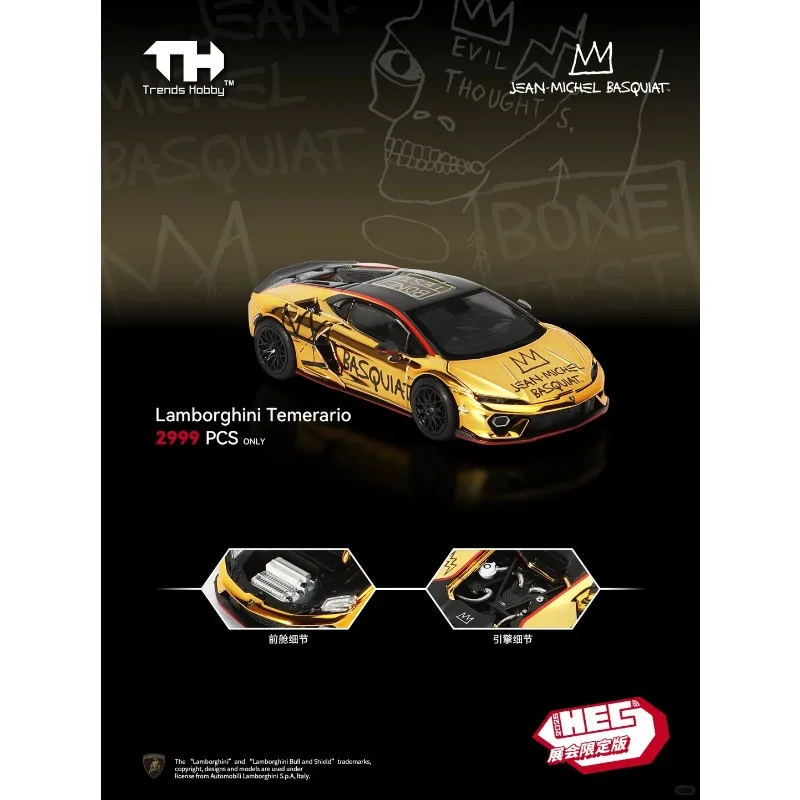 trends-hobby-1-64-lamborghini-temerario-basquiat-oro-elettroplaccato-nero-elettroplaccato-2026-hec-modellino-auto-in-lega-pressofusa