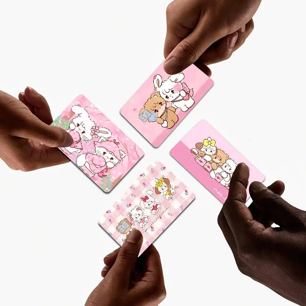 Cute Cat Mikko I-illustrations Anime Spend or Save Funny Shell On Off Ultra Thin No Fade Sticker Skin Cover Film for Credit Card