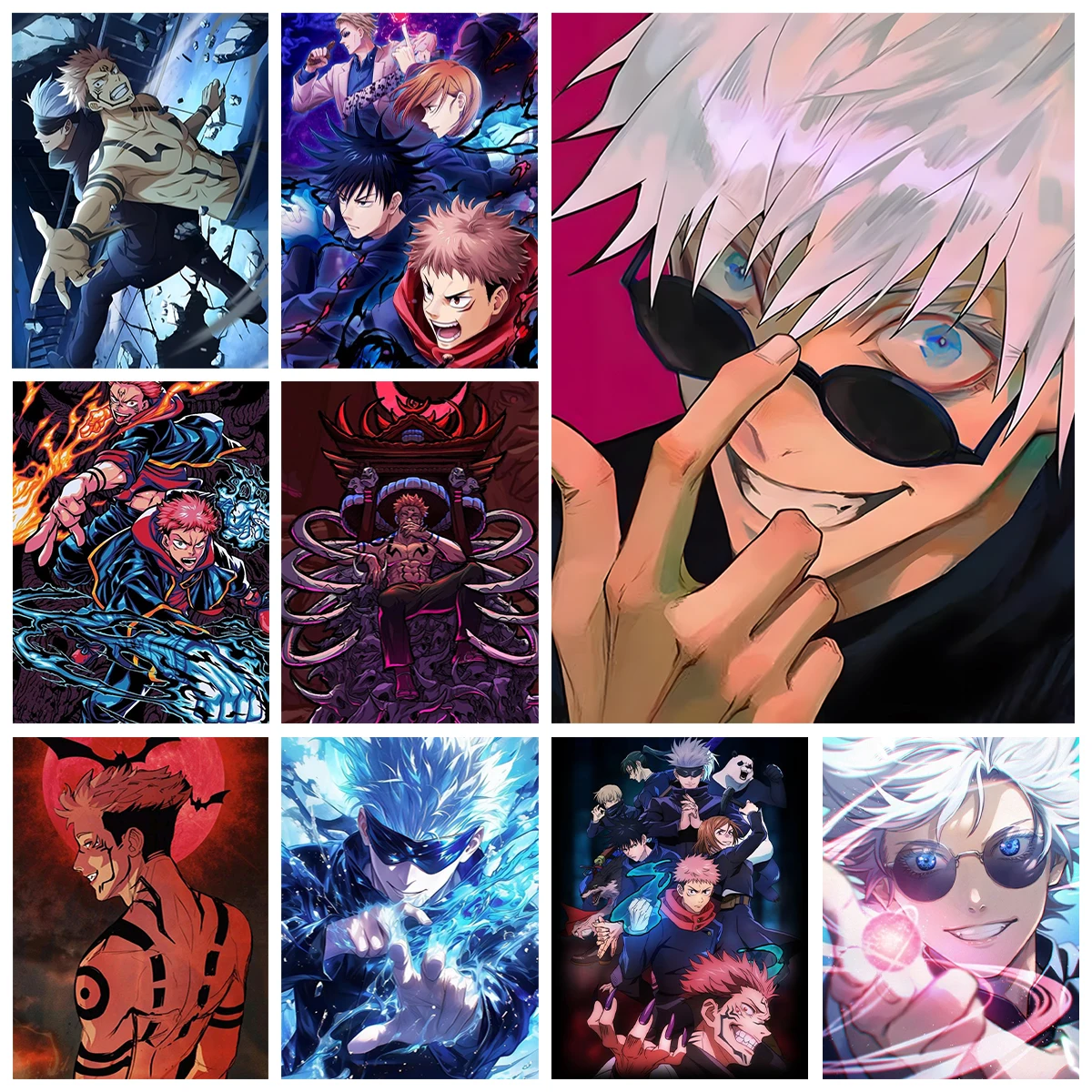 2026 Neu für Jujutsu Kaisen Diamant-Stickerei-Gemälde Gojo Satoru Cartoon-TV-Serie Kreuzstich-Sets Mosaik-Handwerk Heimdekoration