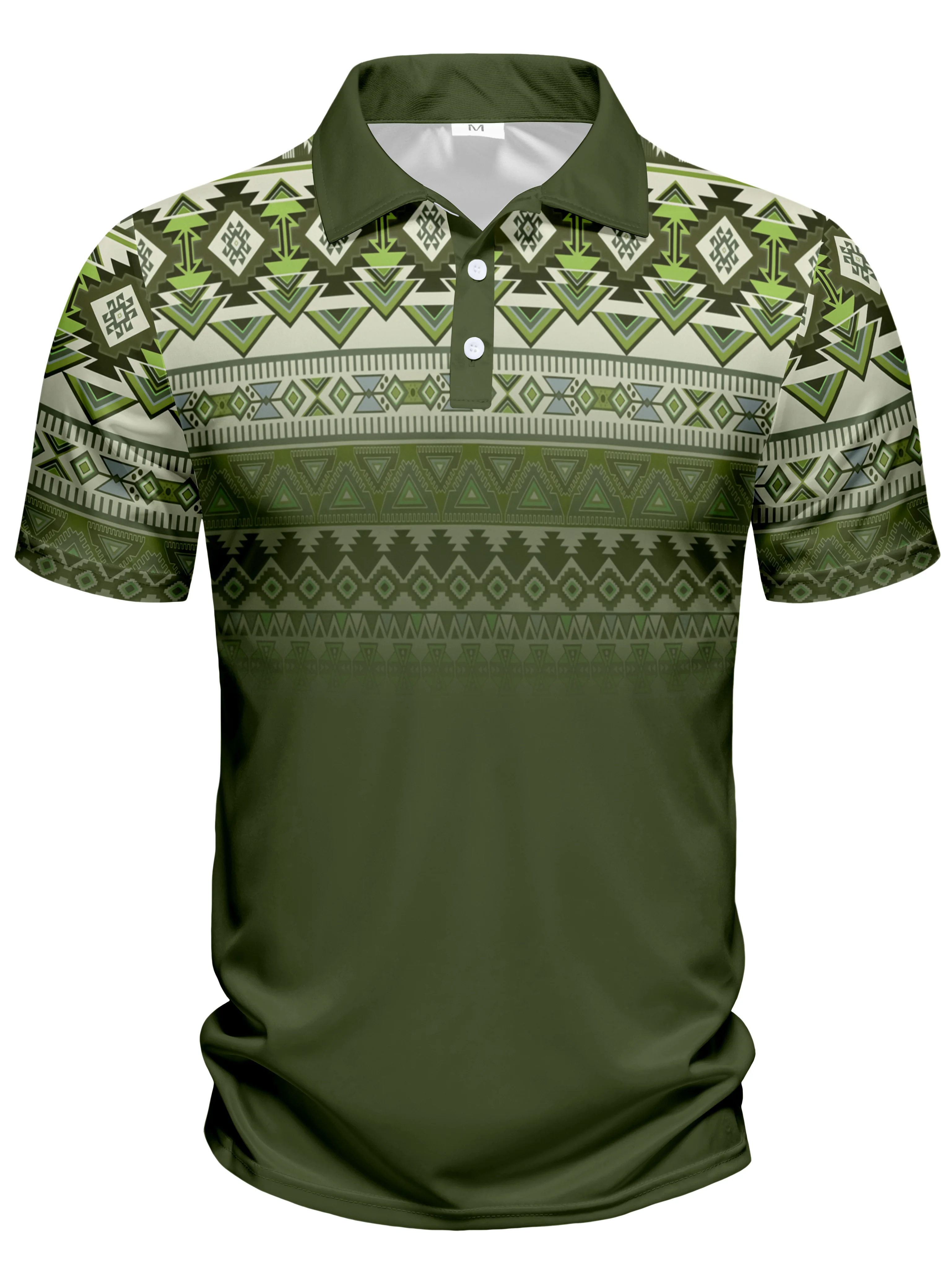 Summer men's fashionable short sleeved polo print casual outdoor sports polo suggested machine wash