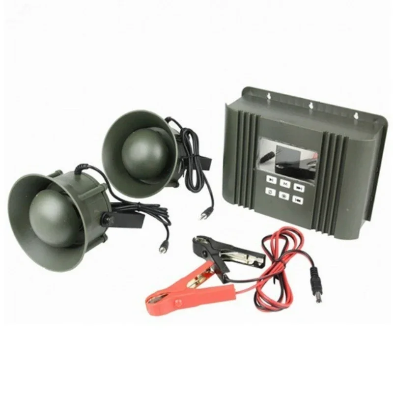 

Outdoor Animal Repeller Voice Machine with Anti-sand 2x50W Loud Speakers 182 Bird-Sounds Mp3 Player