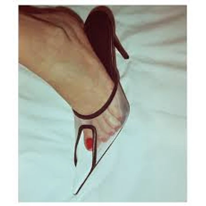 Peep Toe Mesh Mules High Heels Slippers Pointed Toe Slingback Stiletto Pumps Contrast Color Slip On Backless Thin Heel Shoes