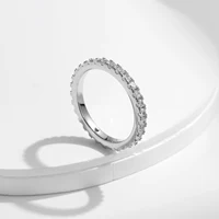 MODIAN – bague de luxe en Moissanite pour femmes, couleur D, empilable, en argent Sterling 925 véritable, bijoux de mariage avec boîte cadeau exquise 5